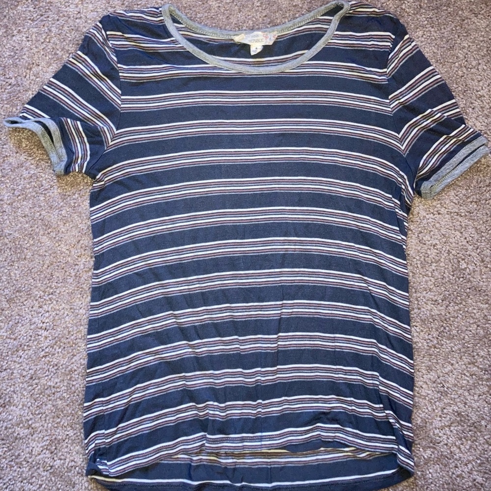 blue and white striped tee shirt from Pink Republic, size small